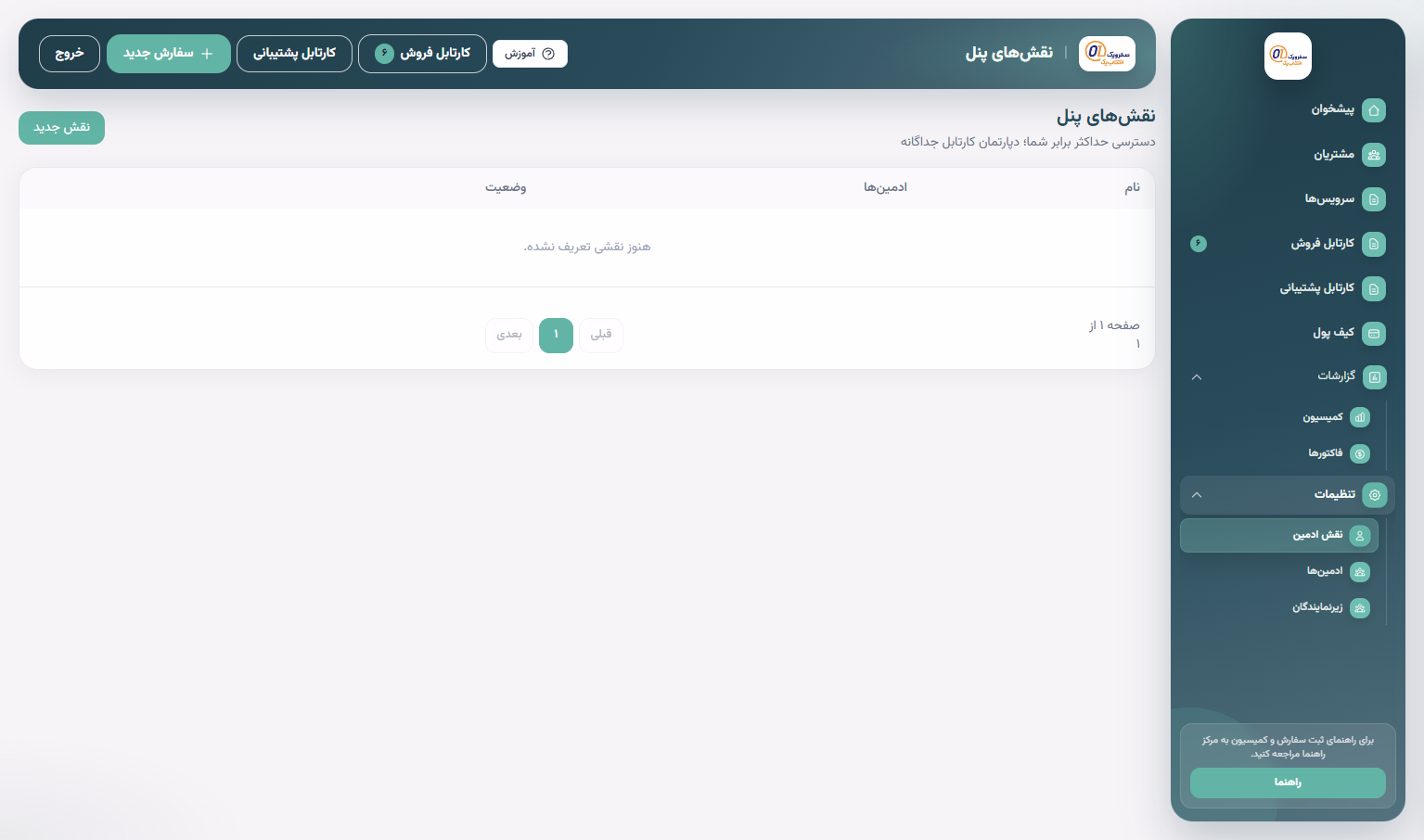 فهرست نقش‌های پنل نماینده